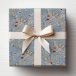 Blue Boho Wildblomma Presentpapper<br><div class="desc">Blå Boho Wildblomming Papper. Gör varje gåva speciell med Boho Butterfly & Wildbloms Wrapping Papper, ett vackert designat sätt att tillföra charm och elegans till din babydusch presenter. Den mjuka dammblåa bakgrunden är kantad med graverande fjärilar, vintage vilda blommor, torkade gräs och mjuk grönt blad, skapande en tidlös och naturinspirerad...</div>