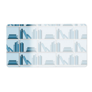 Blue Bokar på Shelf. Fraktsedel