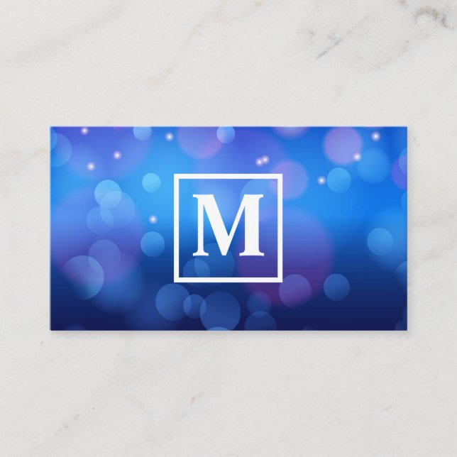 Blue Boke | Monogram Fyrkantigt Visitkort (Framsida)