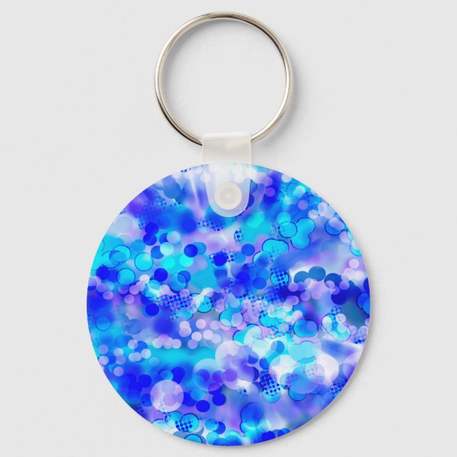 Blue Bokeh 92015 Nyckelring (Framsida)