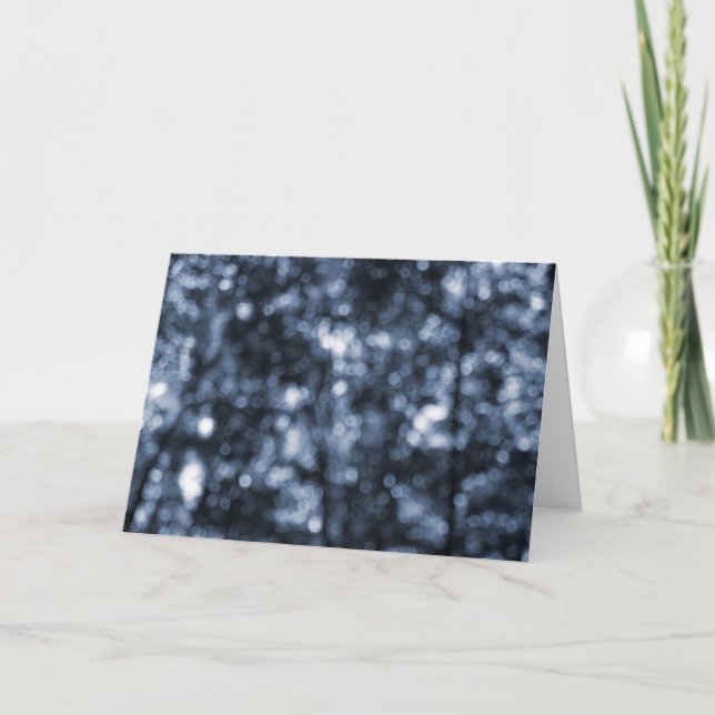 Blue Bokeh Birthday Card Kort (Framsida)