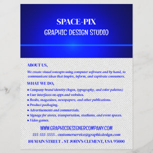 Blue Bokeh Guilloché Design, Graphic Designer Reklamblad