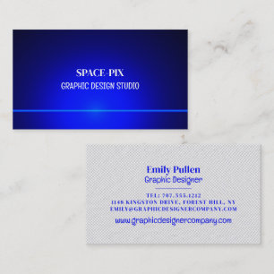 Blue Bokeh Guilloché Design, Graphic Designer Visitkort