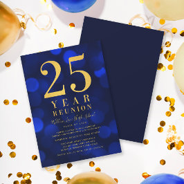 Blue Bokeh Ljus 25-årsklassåterförening Inbjudningar