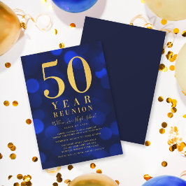 Blue Bokeh Ljus 50-årsklassåterförening Inbjudningar