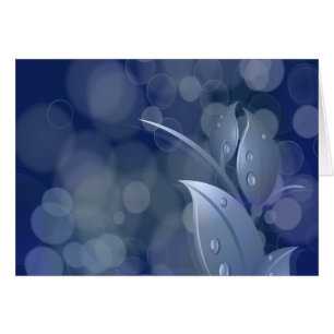 Blue Bokeh Lövs Hälsningskort