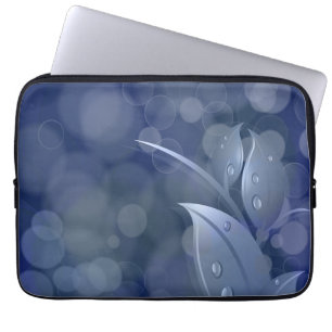 Blue Bokeh Lövs Laptop Fodral