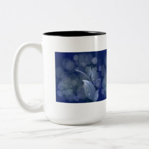 Blue Bokeh Lövs Två-Tonad Mugg