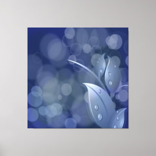 Blue Bokeh Lövs Wrapped Canvas