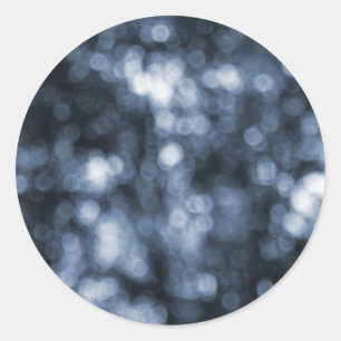 Blue Bokeh Runt Klistermärke