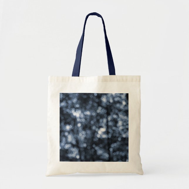 Blue Bokeh Tote-väska Tygkasse (Framsidan)