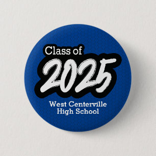 Blue Bold Push Class of 2025 Button Knapp