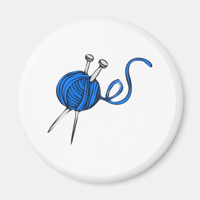 Blue Boll of Yarn Magnet (Framsidan)