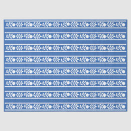 Blue Bone Inlay Floral Border Decoupage Paper