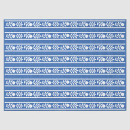 Blue Bone Inlay Floral Border Decoupage Paper