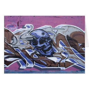 Blue Bonehead Graffiti Hälsningskort