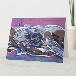 Blue Bonehead Graffiti Kort