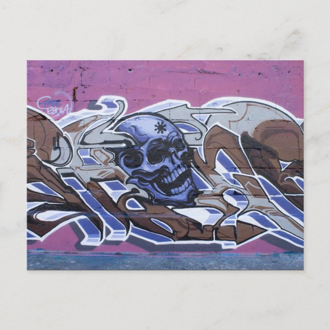 Blue Bonehead Graffiti Vykort (Framsida)