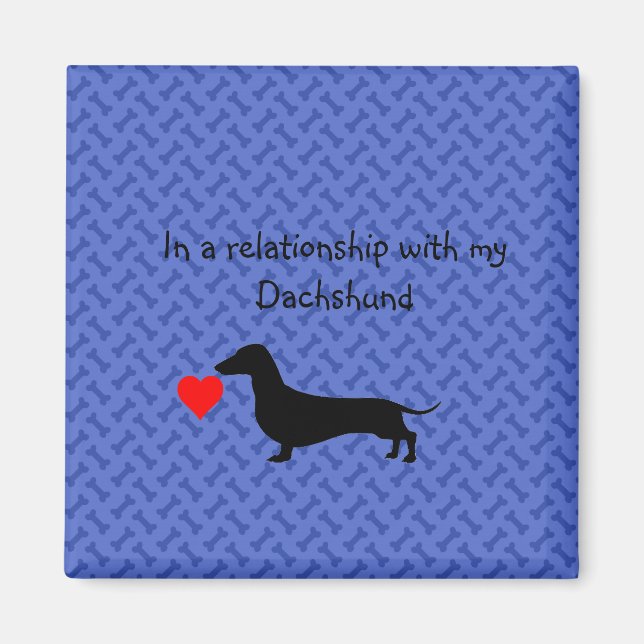 Blue Bones Funny Dachshund Magnet (Framsidan)