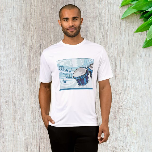 Blue Bongo Drum Music Manar Active T Shirt (Skapare uppladdad)
