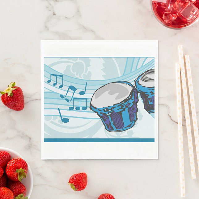Blue Bongo Drum Music Pappersservett (Skapare uppladdad)