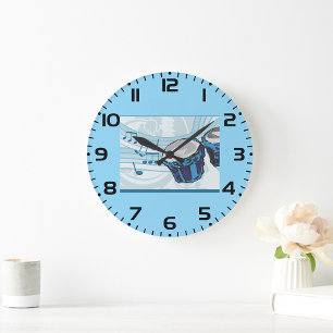 Blue Bongo Drum Music Stor Klocka