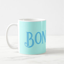 Blue Bonjour Aqua Coffee Mugg