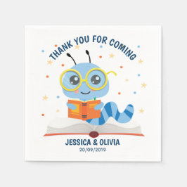 Blue Bookworm Tema Pappersservett