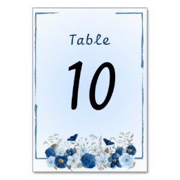 Blue Botanical Elegance Bröllop Bordsnummer