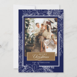 Blue Botanical God jul Photo Julkort