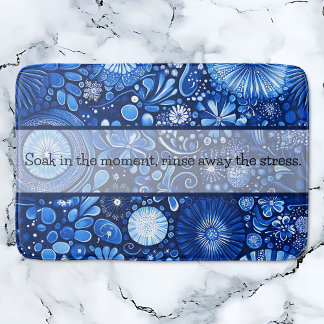 Blue Botanical Shibori Say Badrumsmatta