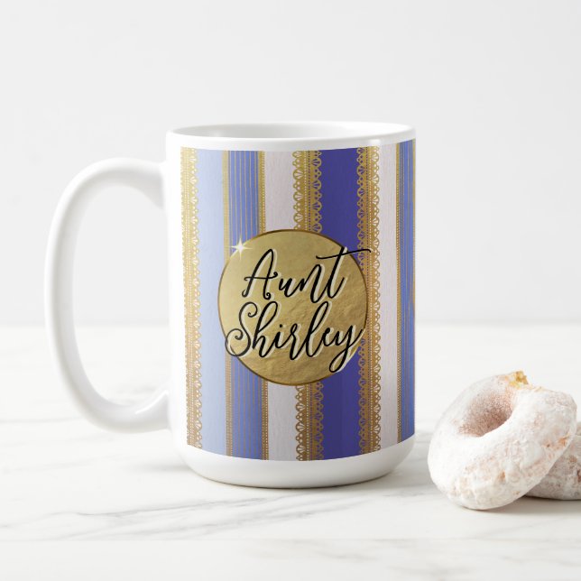 Blue Bougie Rand Personlig Coffee Mugg (Med munk)