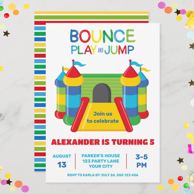 BLUE BOUNCE PLAY OCH JUMP-INBJUDAN MEDDELANDE (Skapare uppladdad)