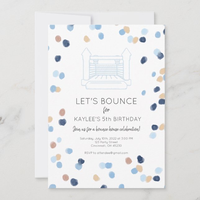 Blue Bounderhus Party Inbjudan (Framsida)