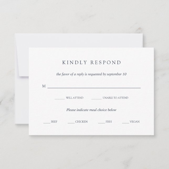 Blue Bouquet | Blommigt Bröllop Meal Choal OSA Kort (Framsida)