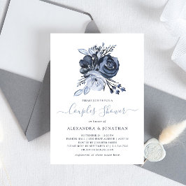 Blue Bouquet | Fönster för vattenfärgsBlommigt Par Inbjudningar