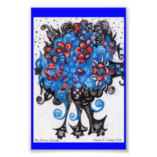 Blue Bouquet Fototryck