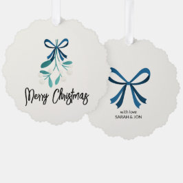 Blue Bow and Mistletoe