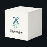 Blue Bow and Mistletoe Presentaskar<br><div class="desc">Söt Mistletoe och underbart blått band. En modern stil och perfekt för små gåvor och tack och lov. En underbar,  enkel stil för att försköna din gåva ge i år.</div>