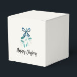 Blue Bow and Mistletoe Presentaskar<br><div class="desc">Söt Mistletoe och underbart blått band. En modern stil och perfekt för små gåvor och tack och lov. En underbar,  enkel stil för att försköna din gåva ge i år.</div>