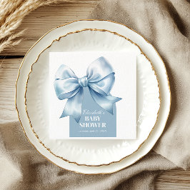 Blue Bow Baby Boy Elegant Baby Shower Pappersservett