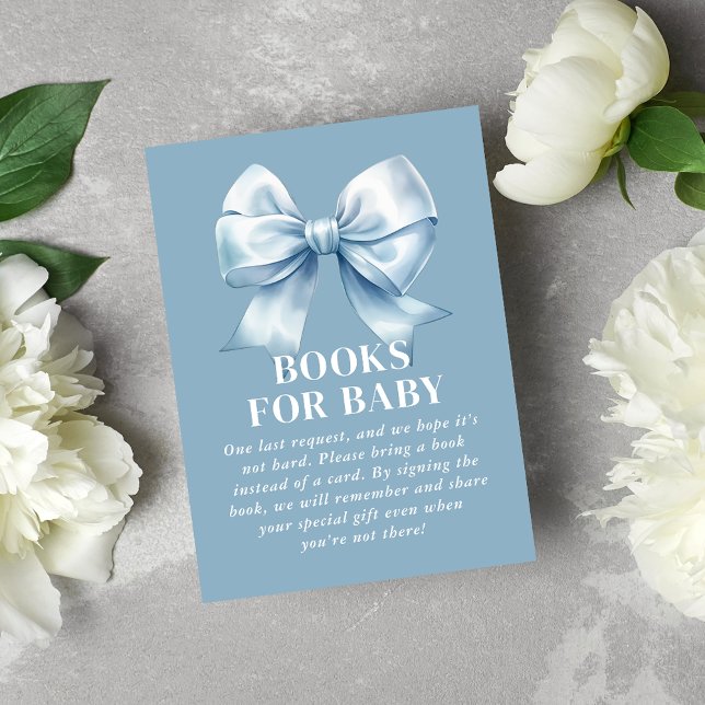 Blue Bow Baby Boy Elegant Books for Baby Tilläggskort (Blue Bow Baby Boy Elegant Books for Baby Enclosure Card)