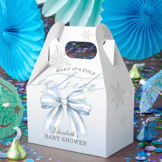 Blue Bow Baby Kallet utanför babyskor Välkomsthäls Presentaskar (Part)