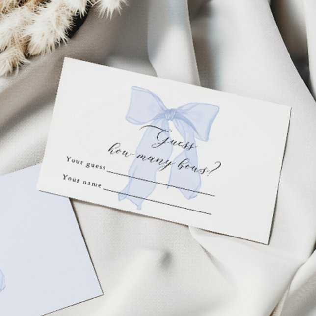 Blue Bow Baby Shower Garanterar hur många bröst de Tilläggskort (Skapare uppladdad)