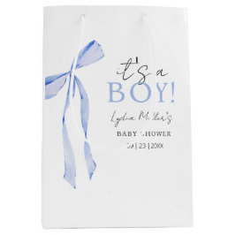 Blue Bow Baby Shower-inbjudan, Boy Baby Shower