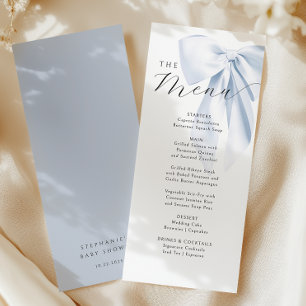Blue Bow Baby Shower Meny