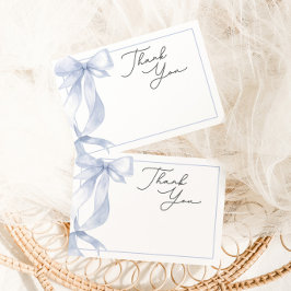 Blue Bow Baby Shower Tack Kort
