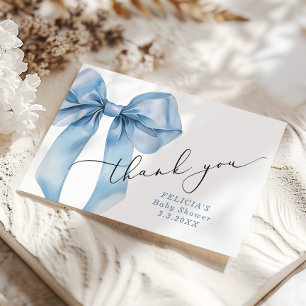 Blue Bow Baby Shower - tackkort Tack Kort