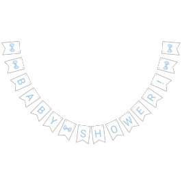 Blue Bow Baby Shower Vimplar