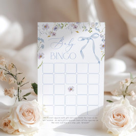 Blue Bow Blommigt Baby Bingo Baby duschspel